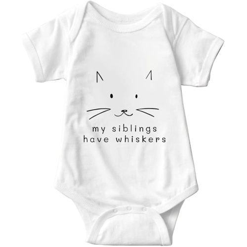 listery My Siblings Have Paws Bodysuit Baby Paws Romper Cat Whiskers Bodysuit Cute Clothes Newborn Sibling Announcement 3M