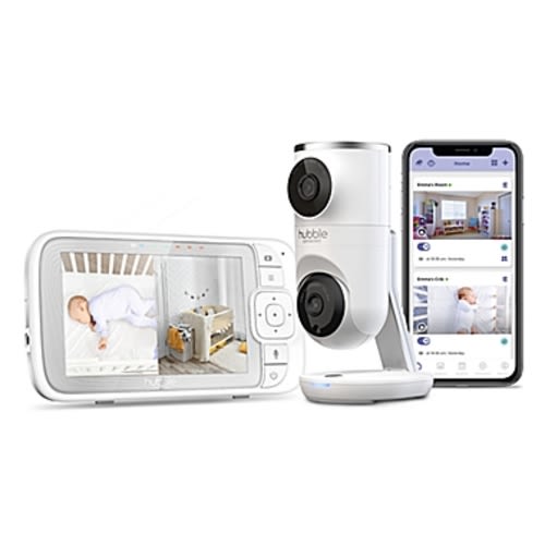 Hubble Connected Nursery Pal Dual Vision 5" Smart HD Dual Camera Baby Monitor in White