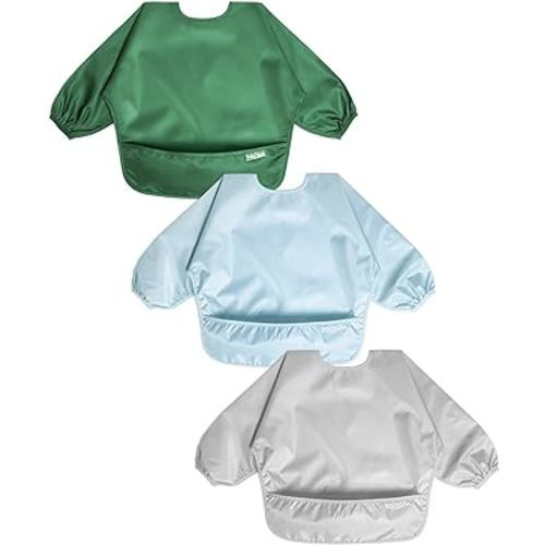 Baby Long Sleeve Waterproof Bibs for Baby Boy Girl,Baby Led Weaning Smock Outfit for Toddler 6 Months-2 Years,3pk