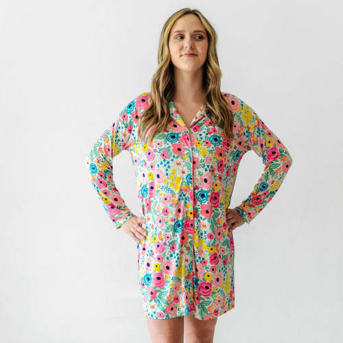 Secret Garden Women's Long Sleeve Sleep Shirt - Little Sleepies