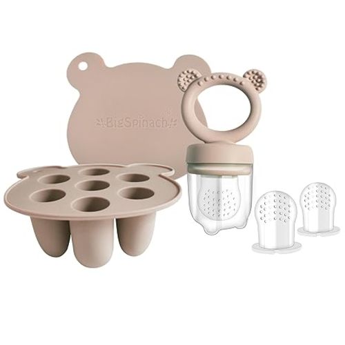 BIGSPINACH Frozen Breastmilk Teether & Baby Food Feeder Tray - Teething and Feeding