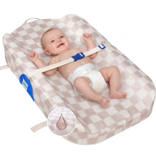 Tiny Marvels Baby Changing Pad with Cover, Waterproof Diaper Changing Pad with Non-Slip Base, Soft Contoured Changing Pad for Dresser, Nursery & Travel