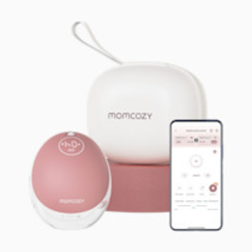 Momcozy Breast Pump Hands Free Upgraded Mobile Flow | M9, App Discreet Control with Personalized Multi-Modes & 15 Levels, Wearable Breast Pump 24mm, 1 Pack Cozy Red
