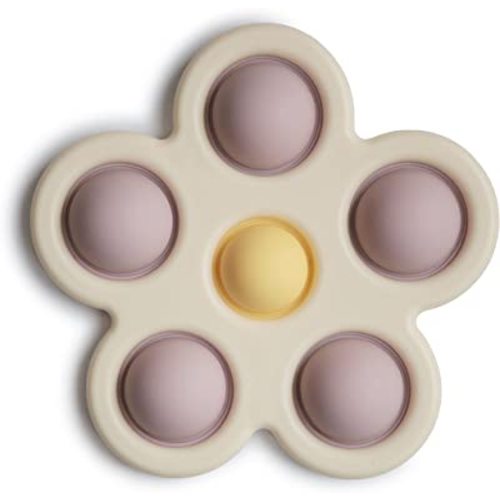 mushie Flower Press Toy (Soft Lilac/Daffodil/Ivory)
