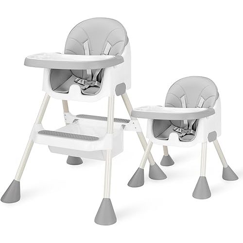 LIVINGbasics 2-in-1 Convertible Baby High Chair with Removable Tray for Babies & Toddlers