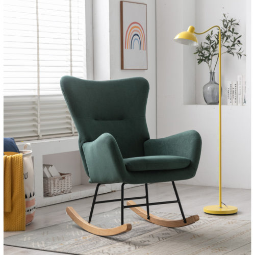 Everly Quinn Meno 26''Wide Modern Stylish Upholstered Arms Nursery Rocking Accent Chair & Reviews | Wayfair