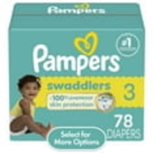 Pampers Swaddlers Diapers, Size 3, 78 Count, Leak-Proof, Hypoallergenic, Dermatologist Approved