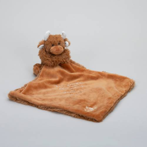 Personalised Baby Comforter, Highland Cow, Baby Gift, Gender Neutral, Baby Shower Gift, Personalised Baby Gift, New Baby Gift