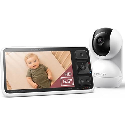 Momcozy No WiFi Baby Monitor,5.5'' 1080P Full HD Screen,Smart Notifications