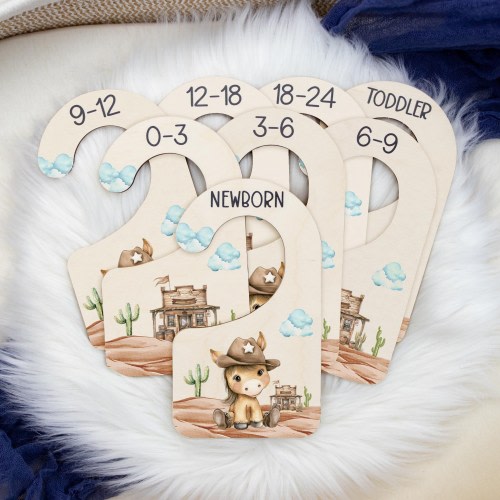 Cowboy Horse Clothing Dividers, Western Baby Clothing Divider, Wood Wardrobe Divider, Nursery Closet Divider, Western Nursery Theme D13