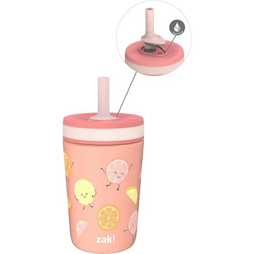 Amazon.com: Zak Designs Kelso Tumbler Toddler Cup For Travel or At Home, 12oz Vacuum Insulated Stainless Steel Sippy Cup With Leak-Proof Design is Perfect For Kids (Happy Fruit) : Baby