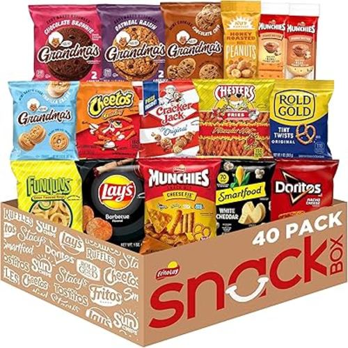 Frito Lay Ultimate Snack Care Package, Variety Assortment of Chips, Cookies, Crackers & More, (Pack of 40)