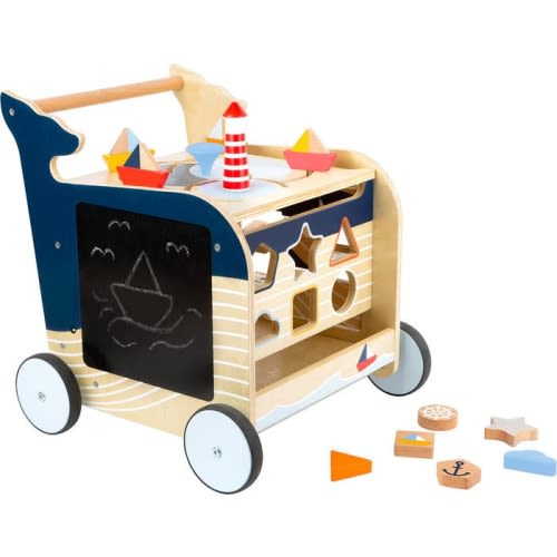 SMALL FOOT Whale Shape Sorter Walker Toy, Blue