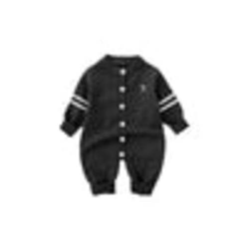 Knitted Palm Romper | Dark Grey