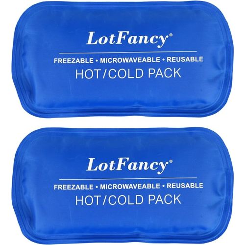 LotFancy Gel Ice Packs, 2pc Reusable Hot Cold Pack for Therapy, Heating Cooling Gel Pad, Pain Relief for Face, Head, TMJ, Wisdom Teeth, Oral Facial Surgery, Sport Injuries, Migraine, Muscle Joint