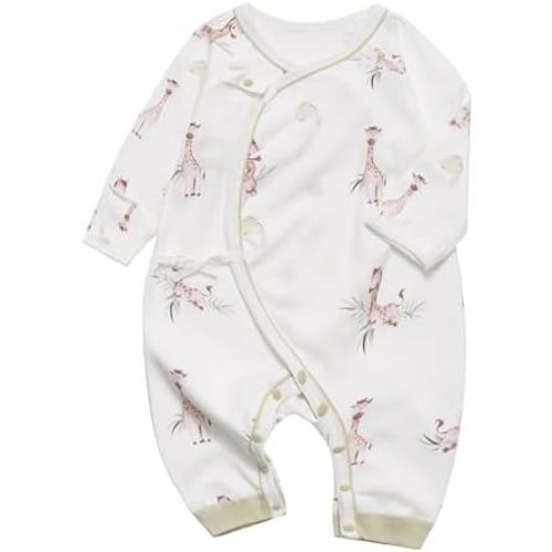 100% Organic Cotton Soft 0-6 Months Newborn Baby Romper Jumpsuits for Boys and Girls Unisex Long Sleeve