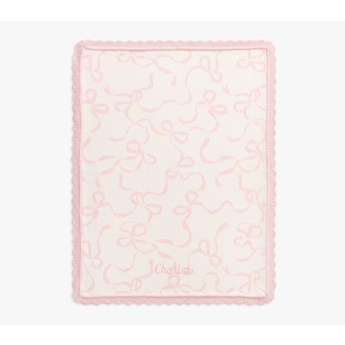 Pottery Barn Bow Organic Knit Baby Blanket