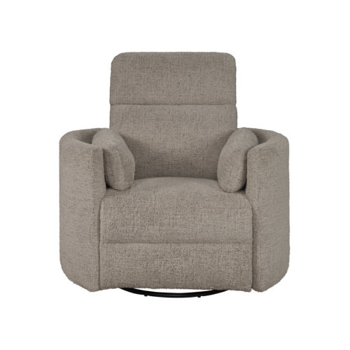 40" Upholstered Manual Swivel Glider Recliner with Round Arms