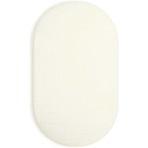 Bassinet Sheet for Baby Boy and Girl, Universal Fit for Rectangle, Oval, Hourglass Bassinet Mattress, Moses Basket Sheets (Cream)