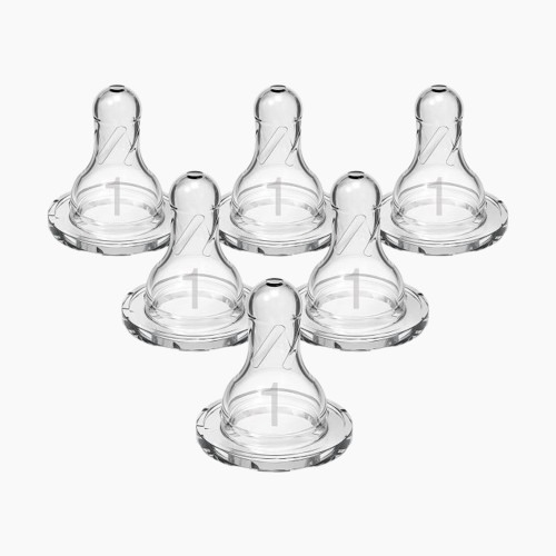 Dr. Brown's Narrow Nipple - Clear/White, 6, Level 1