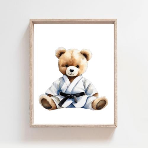 Martial Arts Print, Judo Poster, Karate Poster, Taekwondo, Sport Poster, Kids Room Decor, Neutral Nursery, Sports decor, Black Belt Art,