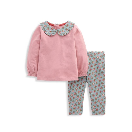 Kids' Collared Jersey Top & Pants Set