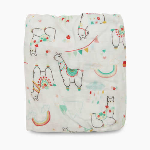 Loulou Lollipop Cotton & Bamboo Fitted Crib Sheet - Llama