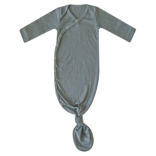 Copper Pearl Baby Gown - Knotted Newborn Sleepers for Baby Boy and Girl, Soft Stretchy Long Sleeve Infant Gowns with Bottom Tie and Hand Mittens, Perfect Hospital Coming Home Outfit (Moss)
