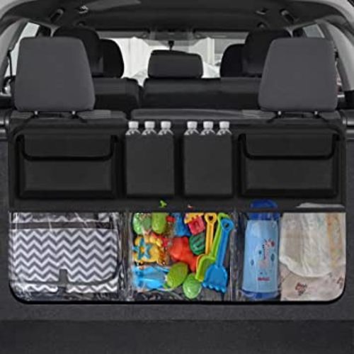Car Trunk Organizer and Storage, Backseat Hanging Organizer for SUV, Truck, MPV,Van Collapsible Cargo Storage Bag with 7 Pockets, Car Interior Accessories for Men and Women
