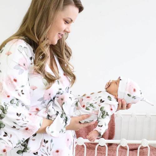 Millie's Dusty Rose Garden Knit Maternity Robe