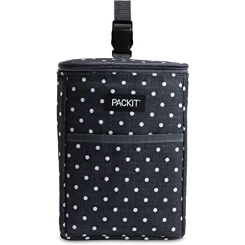 PackIt Freezable Double Bottle Bag, Built with EcoFreeze Technology, Antimicrobial lining, Collapsible, Reusable, Zip Closure, Buckle Handle, Perfect for Breastmilk and Formula On the Go