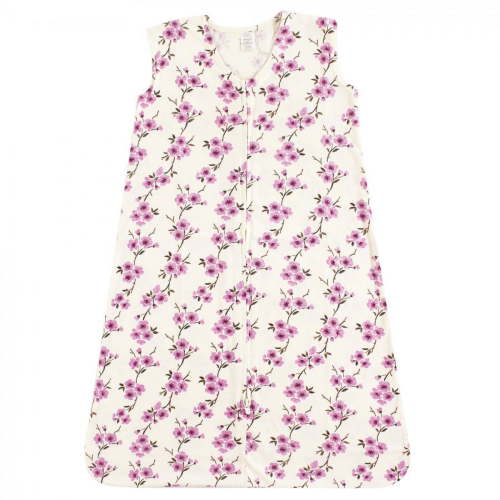 Touched by Nature Baby Girl Organic Cotton Sleeveless Wearable Sleeping Bag, Sack, Blanket, Cherry Blossom, 6-12 Months