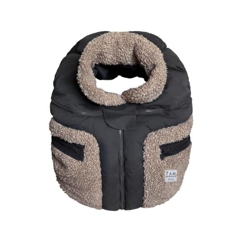 7 A.M. Faux Shearling Trim Car Seat Cocoon, 0-12 M