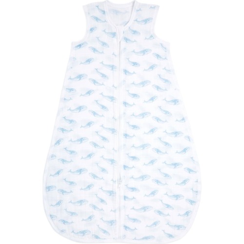 aden + anais Organic Cotton Muslin Wearable Blanket, 0-6 M, Oceanic Blue