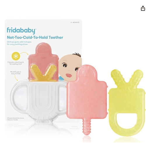 Frida Baby Silicone Teething Toys, 4-in-1 Teether for Babies & Infants, Teething Relief for 0-18 Months, Not-Too-Cold-to-Hold Baby Teether, BPA-Free