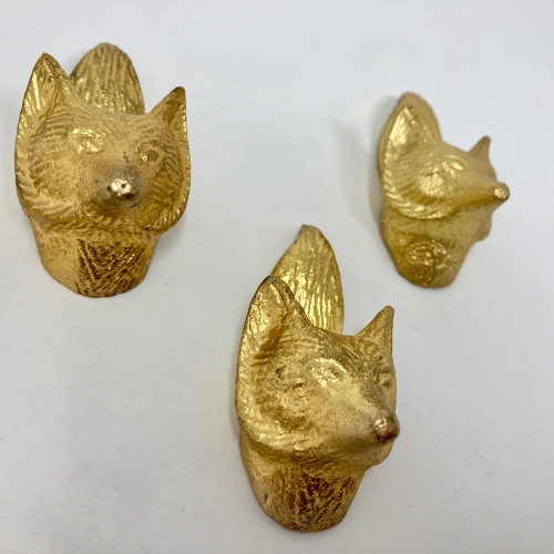 Old Gold Mr Fox Knob Antique Gold Vintage Gold Woodland Iron Drawer Pull Door Pull Animal Knob