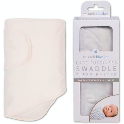 Miracle Blanket Swaddle Wrap - Boy, Girl, or Neutral Receiving Baby Blanket - Soft, Wearable Sleep Sack Essential for Newborns and Infants (Natural Beige)