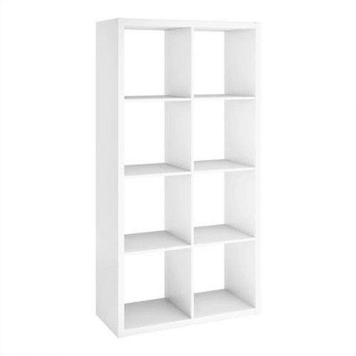 Closetmaid 458500 Heavy Duty Decorative Bookcase Open Back 8-cube Storage Organizer In Graphite Gray For Home, Closet, Office, Or Toys