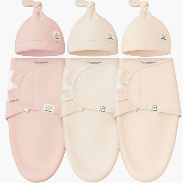 3-Pack Soothe Swaddle Wraps with Knot Hats