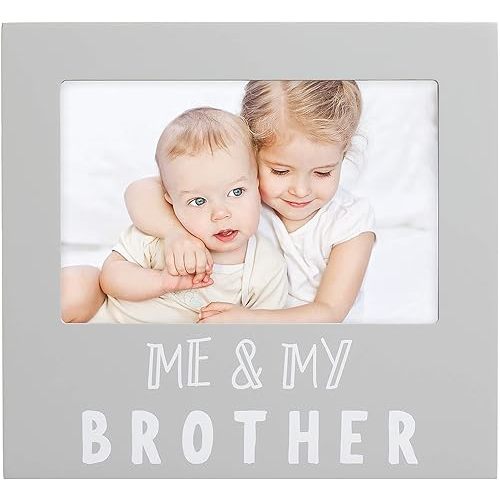Pearhead Me and My Brother Sentiment Photo Frame,Sibilng Pictures, Gray ,1 Count(Pack of 1)