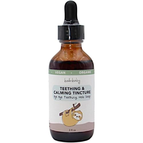 Balm Baby Natural & Organic Baby Teething & Calming Tincture - Calms, Soothes Gums and Discomfort – Vegan - Glass Bottle with Glass Dropper (2oz)