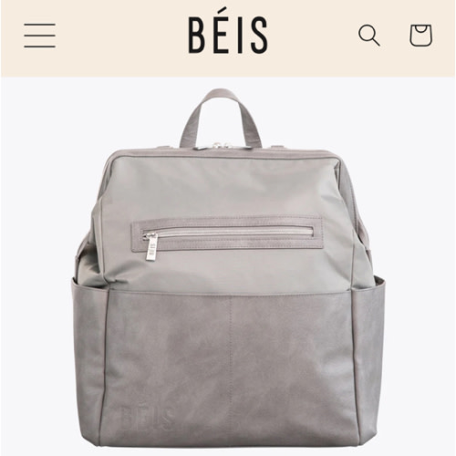 BÉIS 'The Backpack Diaper Bag' in Grey - Chic Diaper Backpack