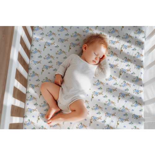 Peter Rabbit Crib Sheet/Baby Boy Fitted Sheet/Mini Crib/Bassinet Sheet/Changing Pad Cover/Reversible Monogram Pillow Cover Blue Gingham