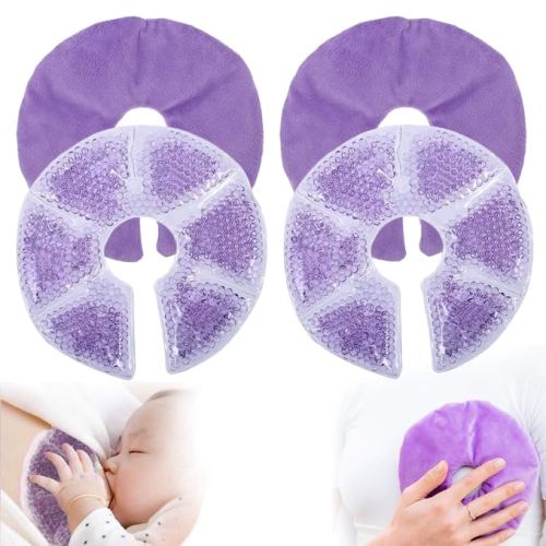 QETRABONE Breast Therapy Pads, Hot Cold Breastfeeding Gel Pads, Nursing Pain Relief for Mastitis, Engorgement (Reusable, Freezable, Microwavable)