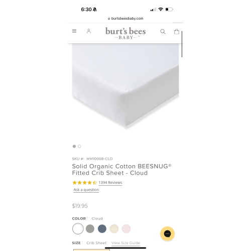 Solid Organic Cotton BEESNUG® Fitted Crib Sheet