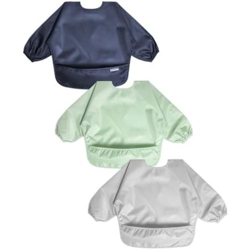 Baby Long Sleeve Waterproof Bibs for Baby Boy Girl,Baby Led Weaning Smock Outfit for Toddler 6 Months-2 Years,3pk