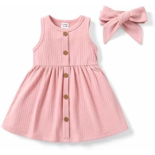 PATPAT Baby Toddler Girl Dresses Infant Sleeveless Summer Tank Dress 9-12 M