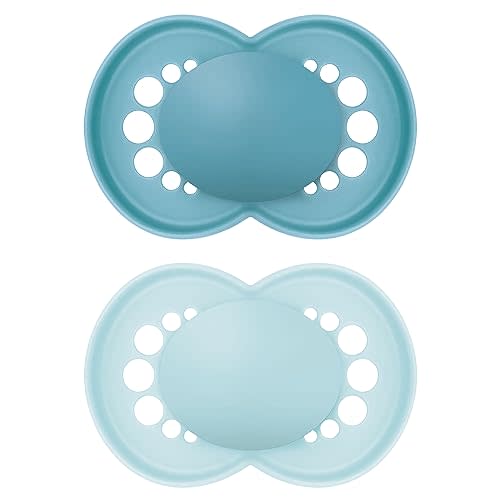 MAM Original Matte Baby Pacifiers, Binky for 6-16 Months, BPA-Free Silicone Nipple, Easy to Clean, Best for Breastfed Babies, Developed with Medical Experts, 2 Count Binkies with Sterilizer Case