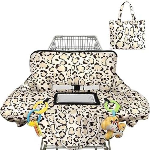 Shopping Cart Cover for Baby 2-in-1 High Chair Cover with Safety Harness Multifunctional Grey Pattern Cart Covers for Babies Soft Padded Grocery Cart Cover for Baby Boy Girl