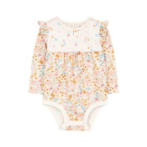 Baby Girls Long Sleeve Floral Knit Bodysuit